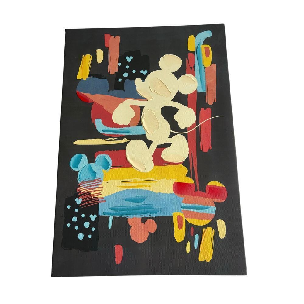 Disney Mickey Mouse Multicolor Canvas By Comic Walls Ready To Hang 18.75" X 13"